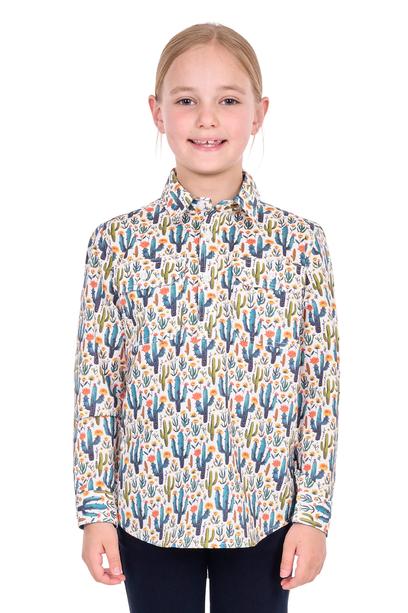 Hard Slog Kids Alba 1/2 Plkt LS Shirt