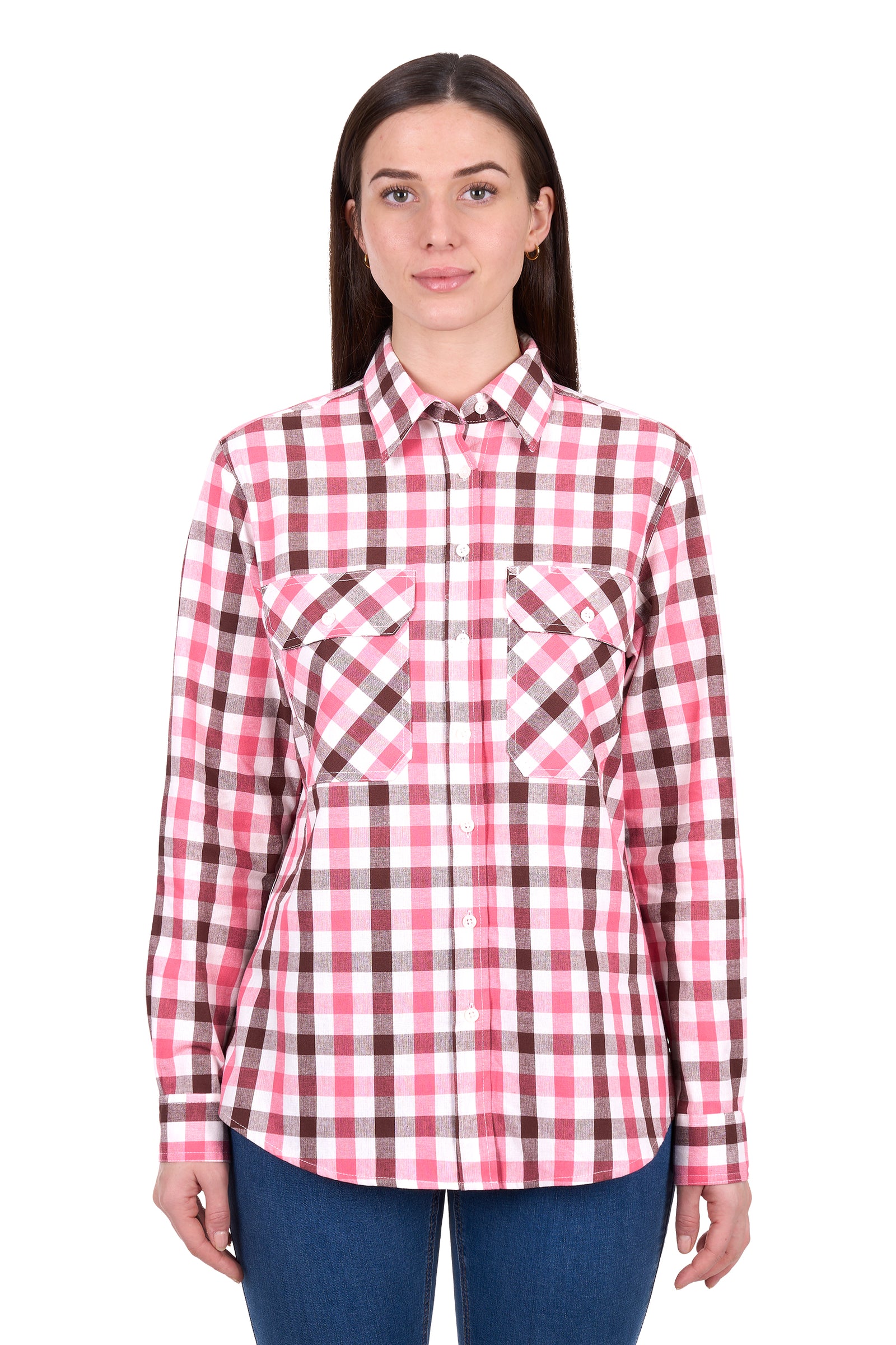 Hard Slog Wmns Rachel Full Button Long Sleeve Shirt