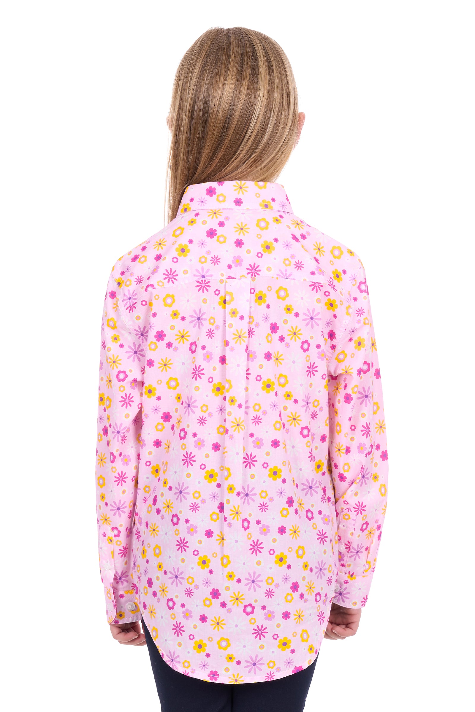Hard Slog Kids Daisy Half Button Long Sleeve Shirt