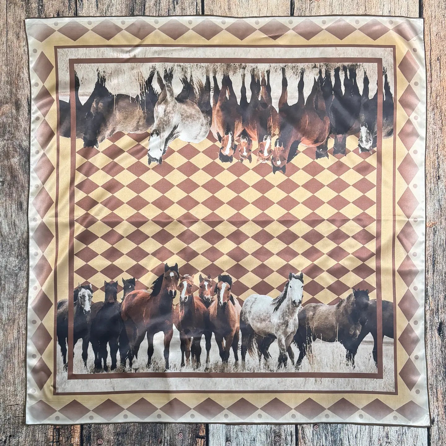 Horses Print Silk Scarf | Country Clothing - ladies Shirt | saddleworld ipswich