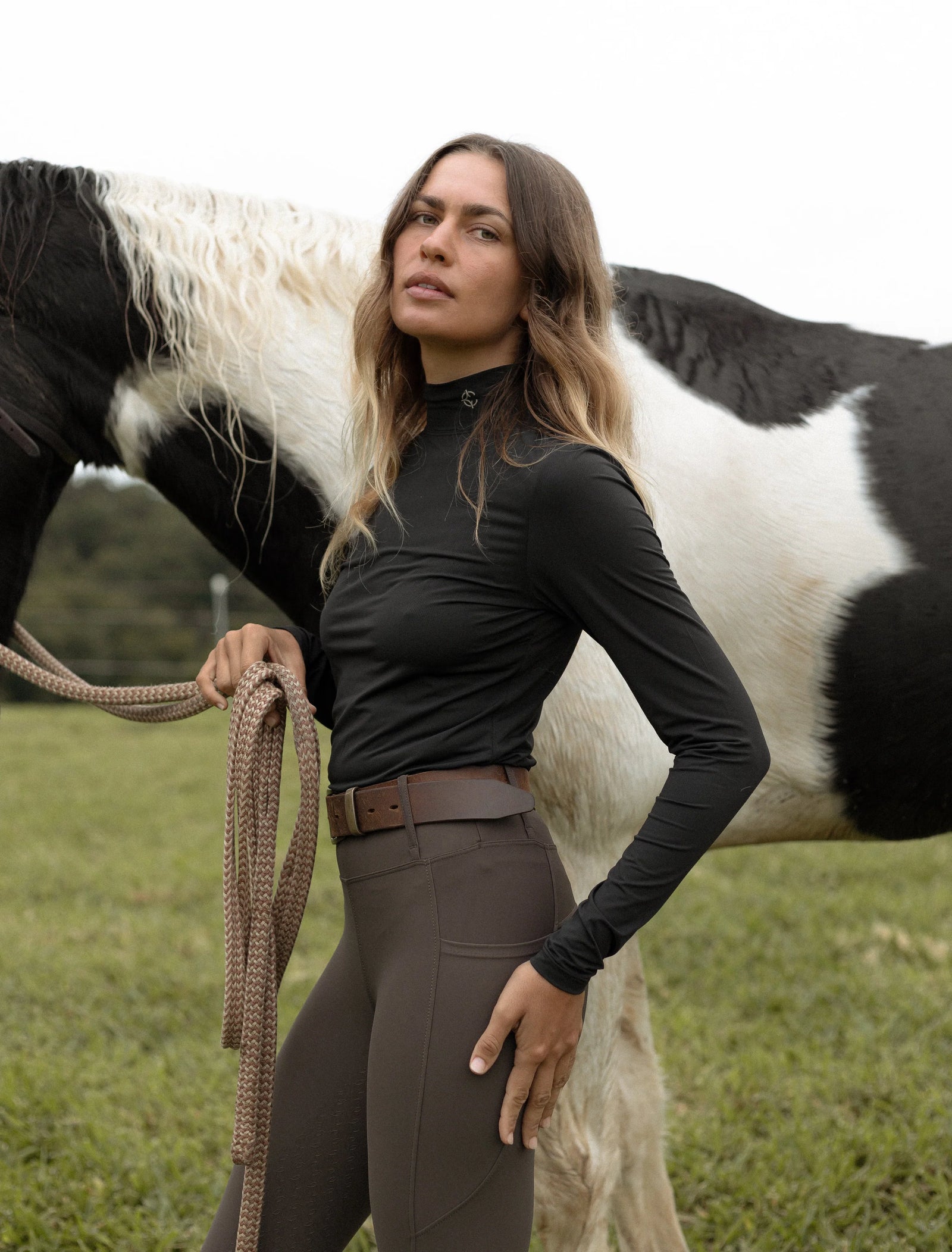 Stella Cavalla Black Mock Neck Top