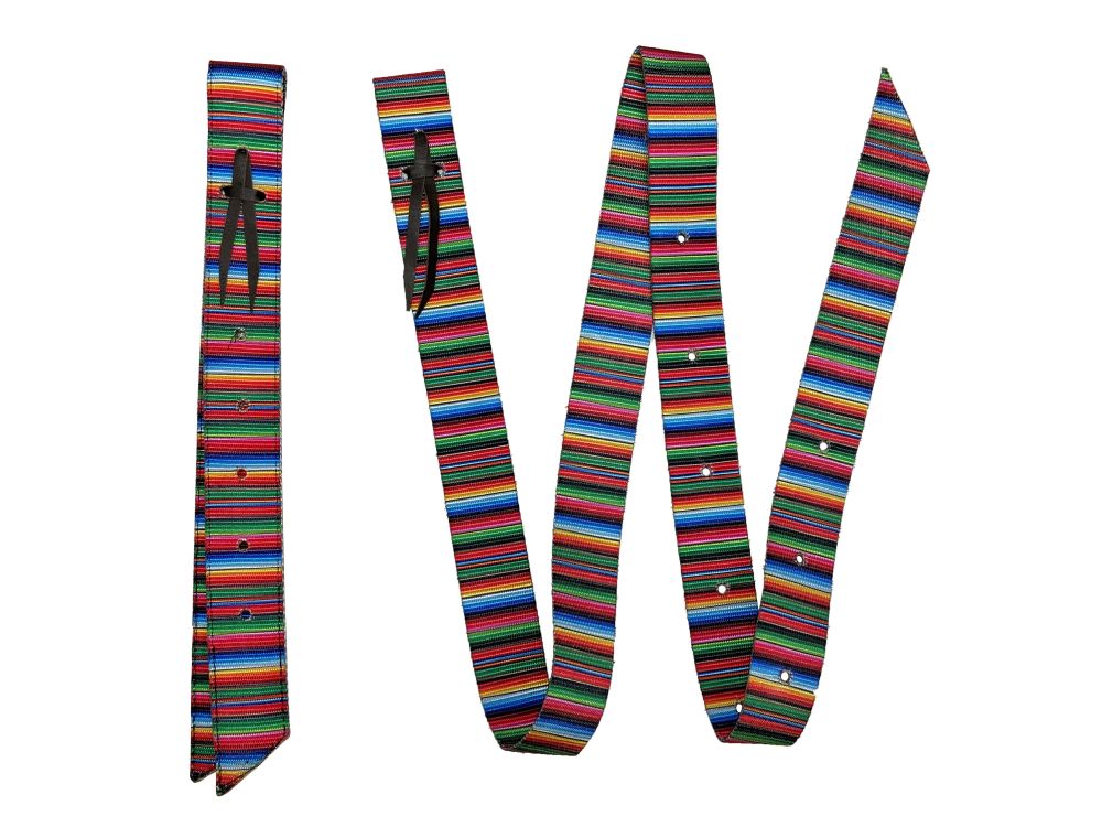 Showman Premium Serape Nylon Tie Strap and Off Billet Set