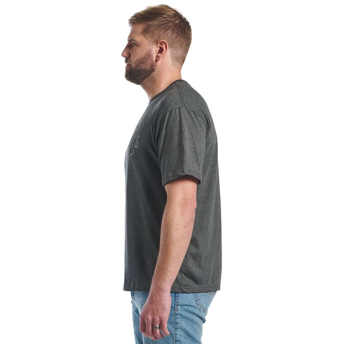 Justin Mens Hexagon Outline Tee Heather Charcoal