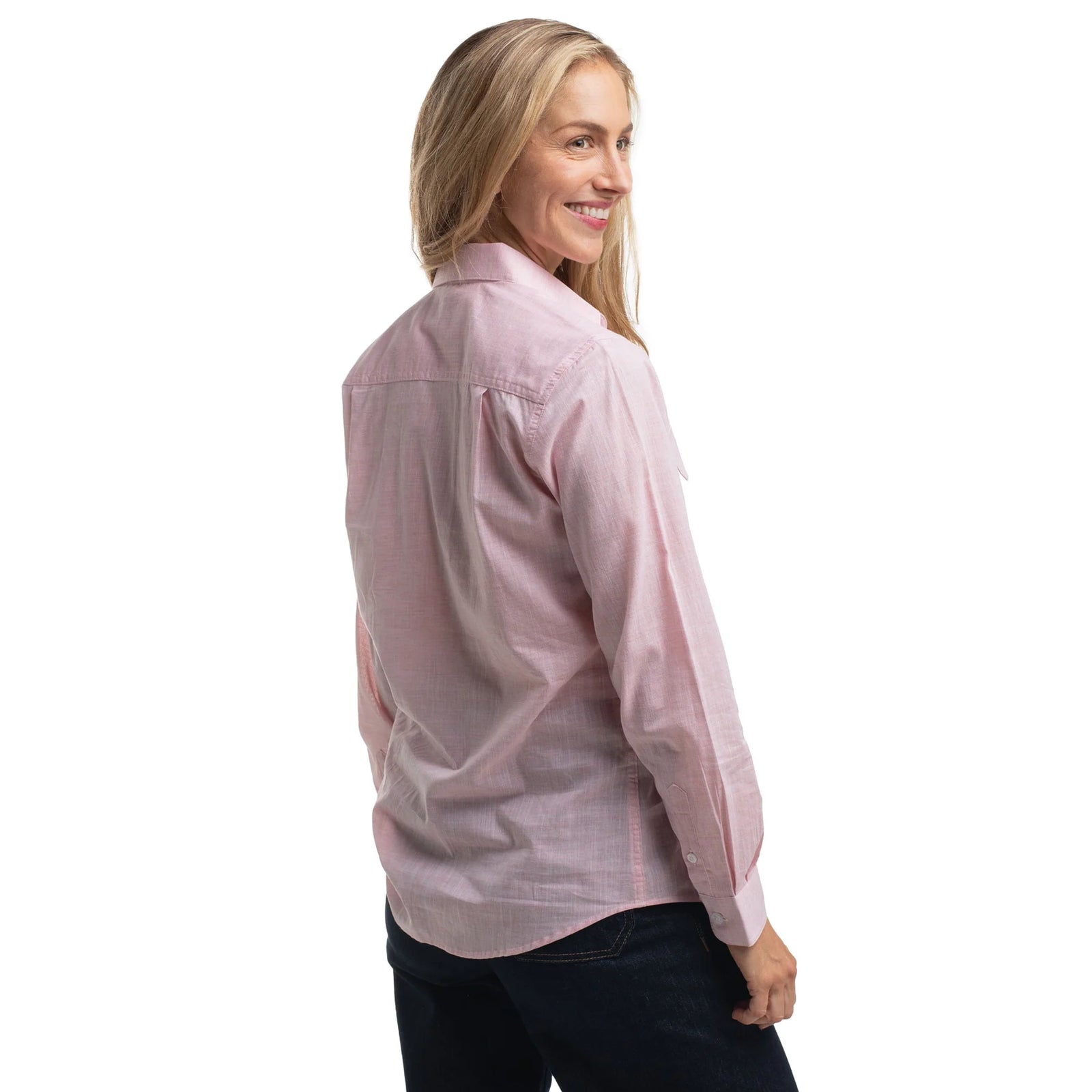 Just Country Wmns Abbey Full Button Print Workshirt Powder Pink | Country Clothing - Ladies SHirt | Saddleworld Ipswich