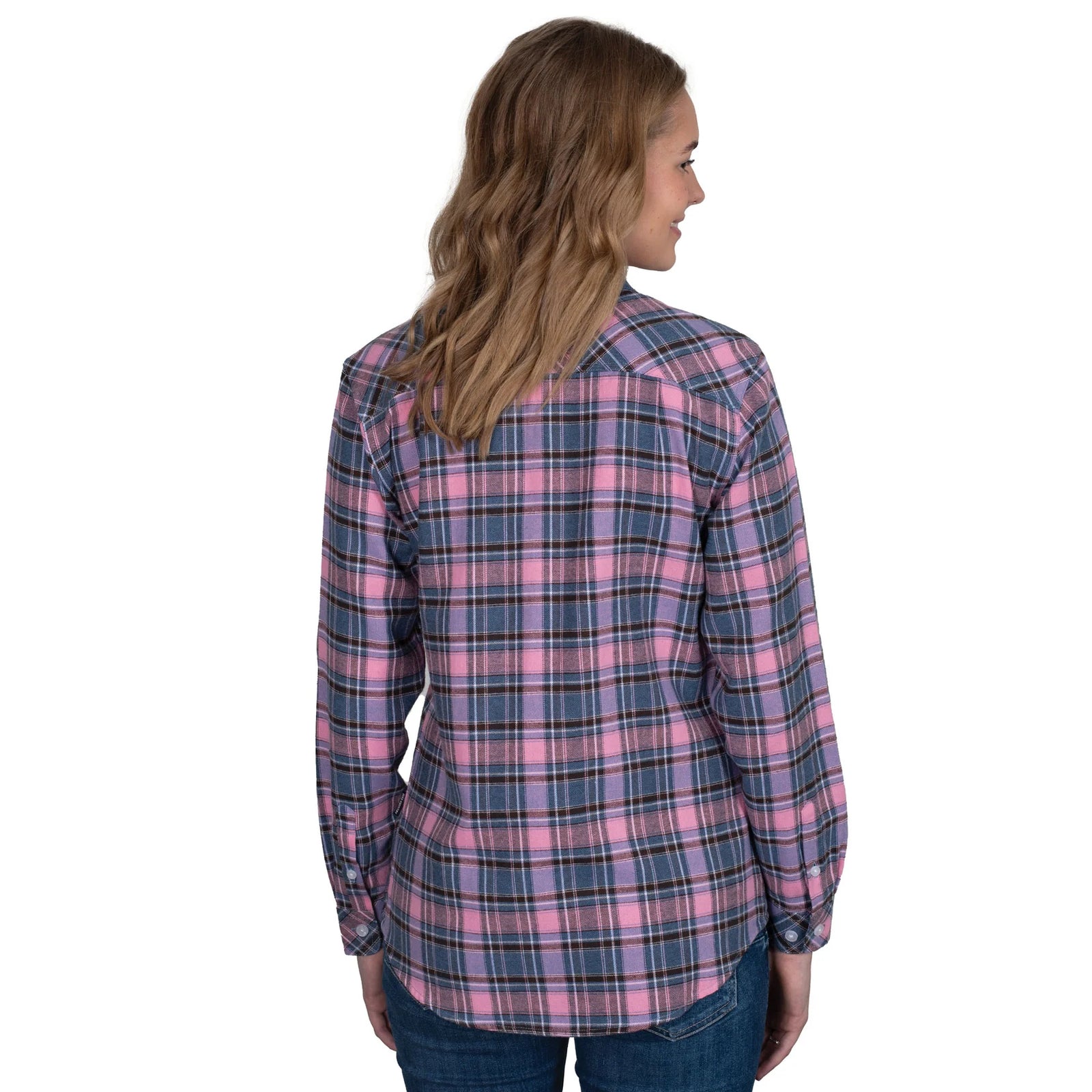 Just Country Wmns Brooke Workshirt Flannel Pink/Orchid/Blue | Country Clothing - Ladies Shirt | Saddleworld Ipswich