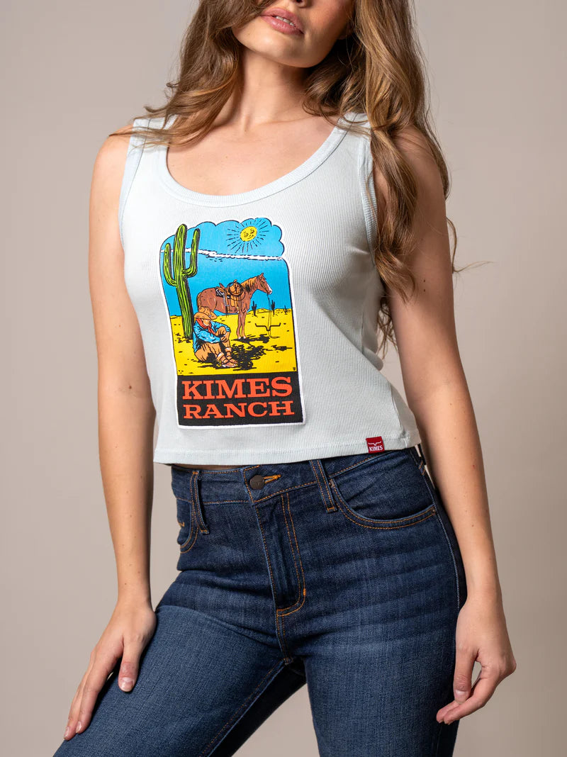 Kimes Ranch Wmns Lucky B Dusty Path Crop | Ice Blue | Cropped T-Shirt | Saddleworld Ipswich |