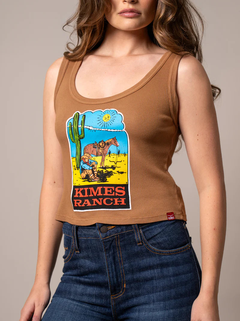 Kimes Ranch Wmns Lucky B Dusty Path Crop | Tobacco | Rimes Ranch | Ladies T-Shirt | Cropped | Saddleworld Ipswich