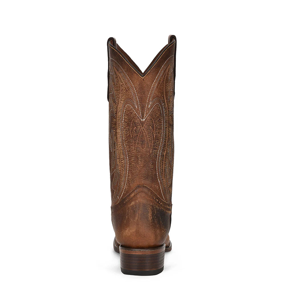 Circle G Mens Embroidery Brown Round Toe Boots