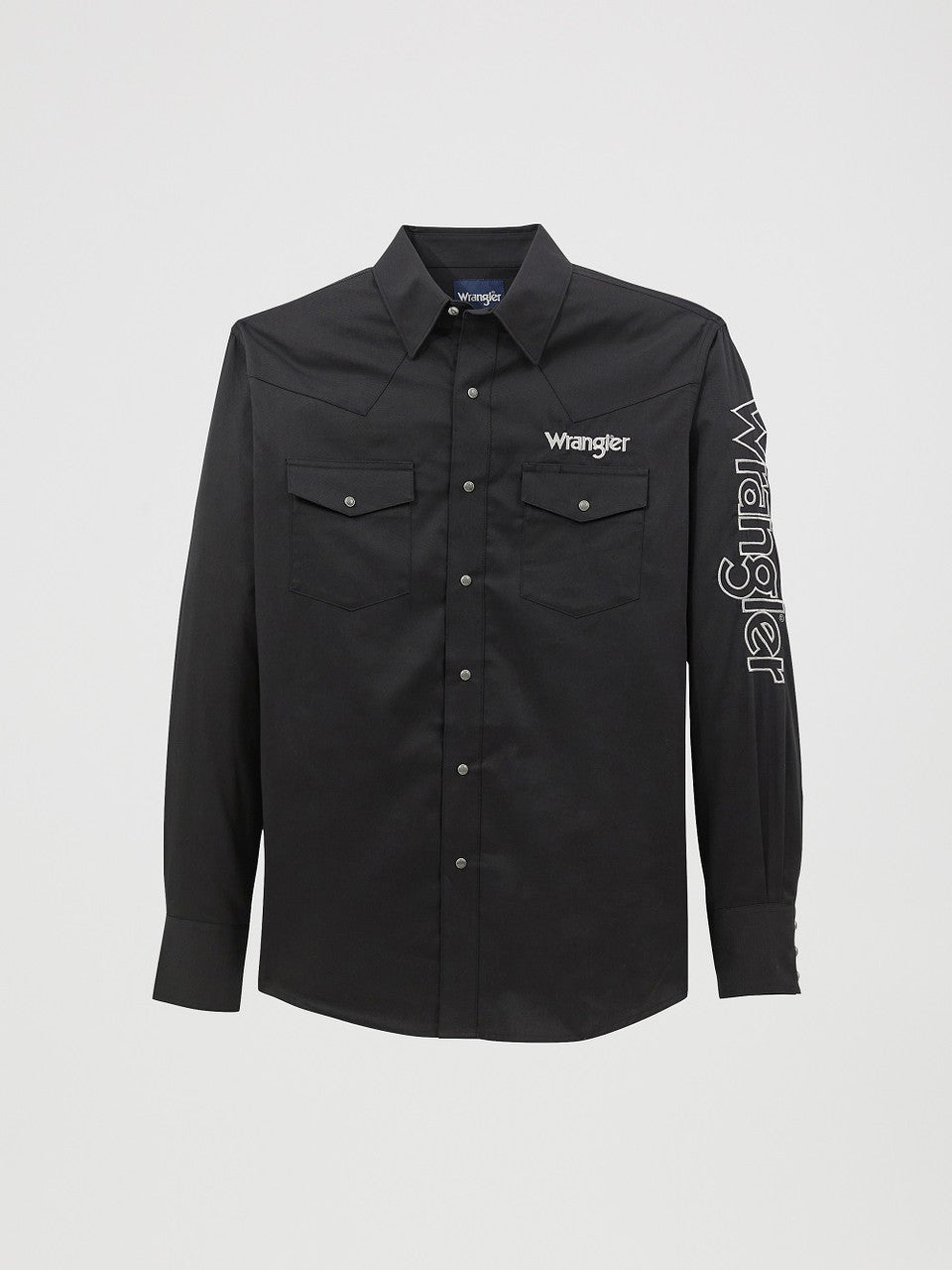 Wrangler Logo Snap Black Mens Shirt
