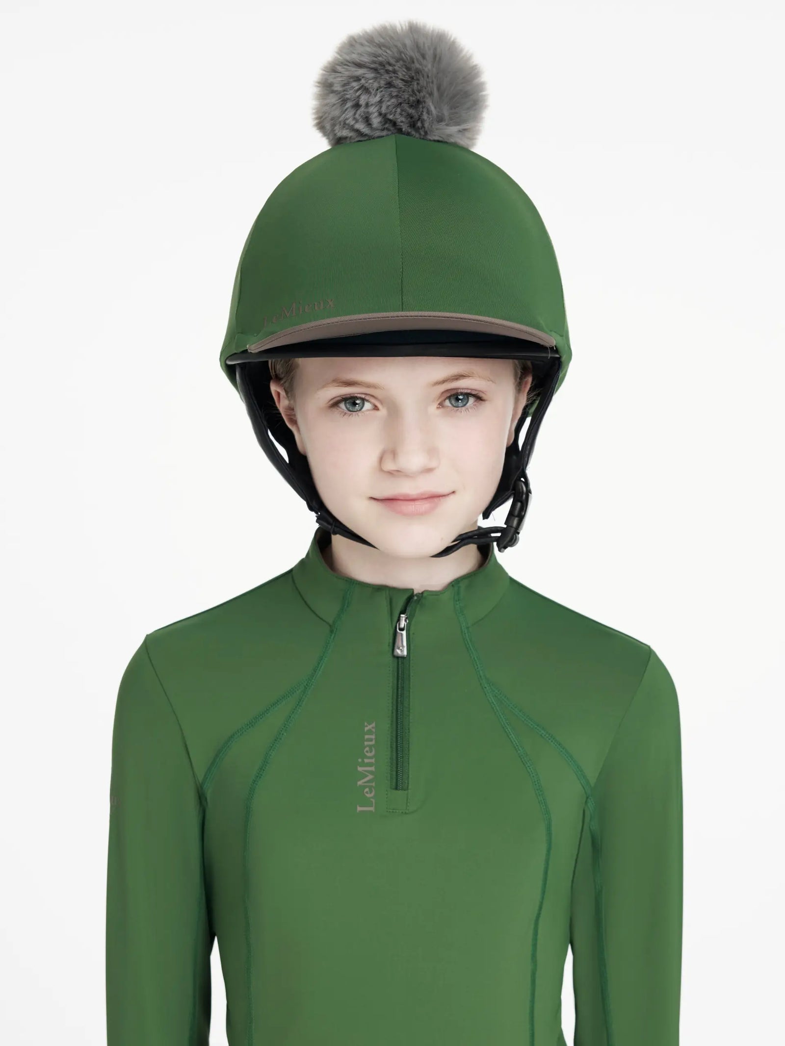 LeMieux Pom Hat Silk Hunter Green | Saddleworld Ipswich | Rider wear | Shirts
