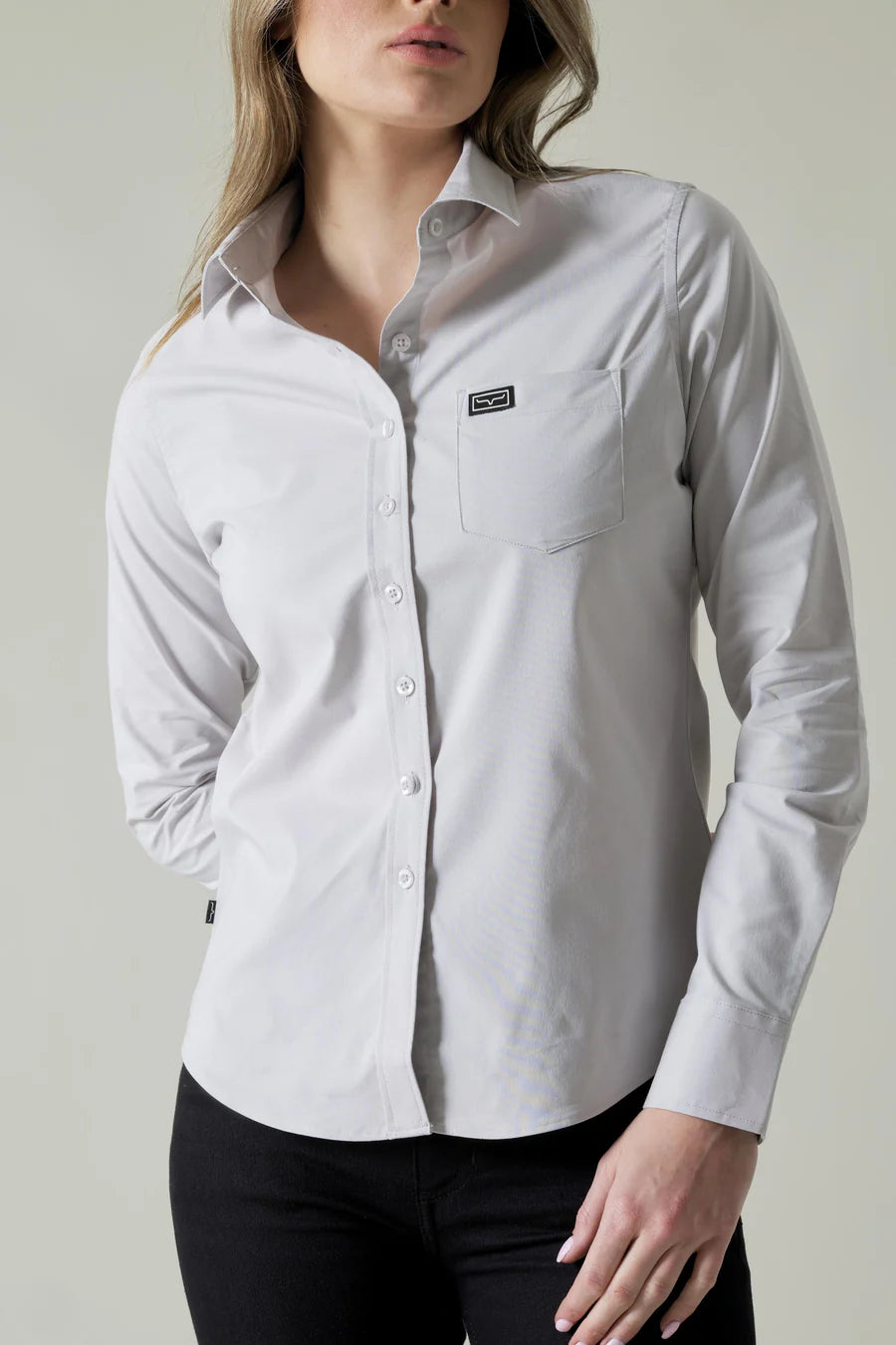 Kimes Ranch Wmns Linville Shirt Silver