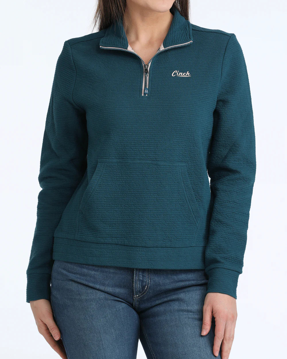 Cinch Wmns Teal Pullover