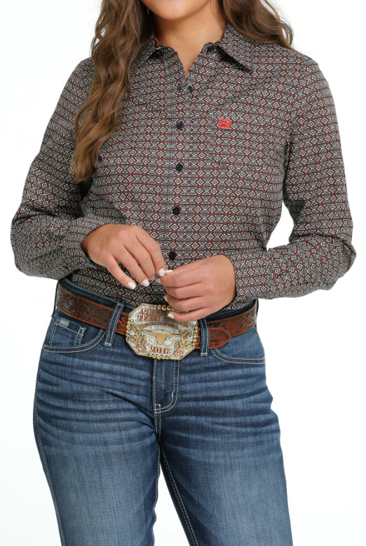 Cinch Wmns Multi Colored Button Down Western Shirt