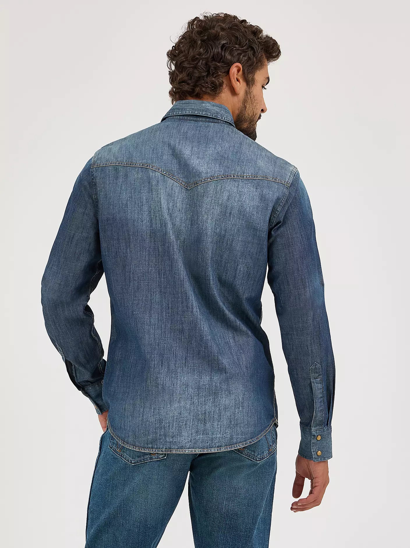 Wrangler Mns Retro Premium Denim Snap Shirt