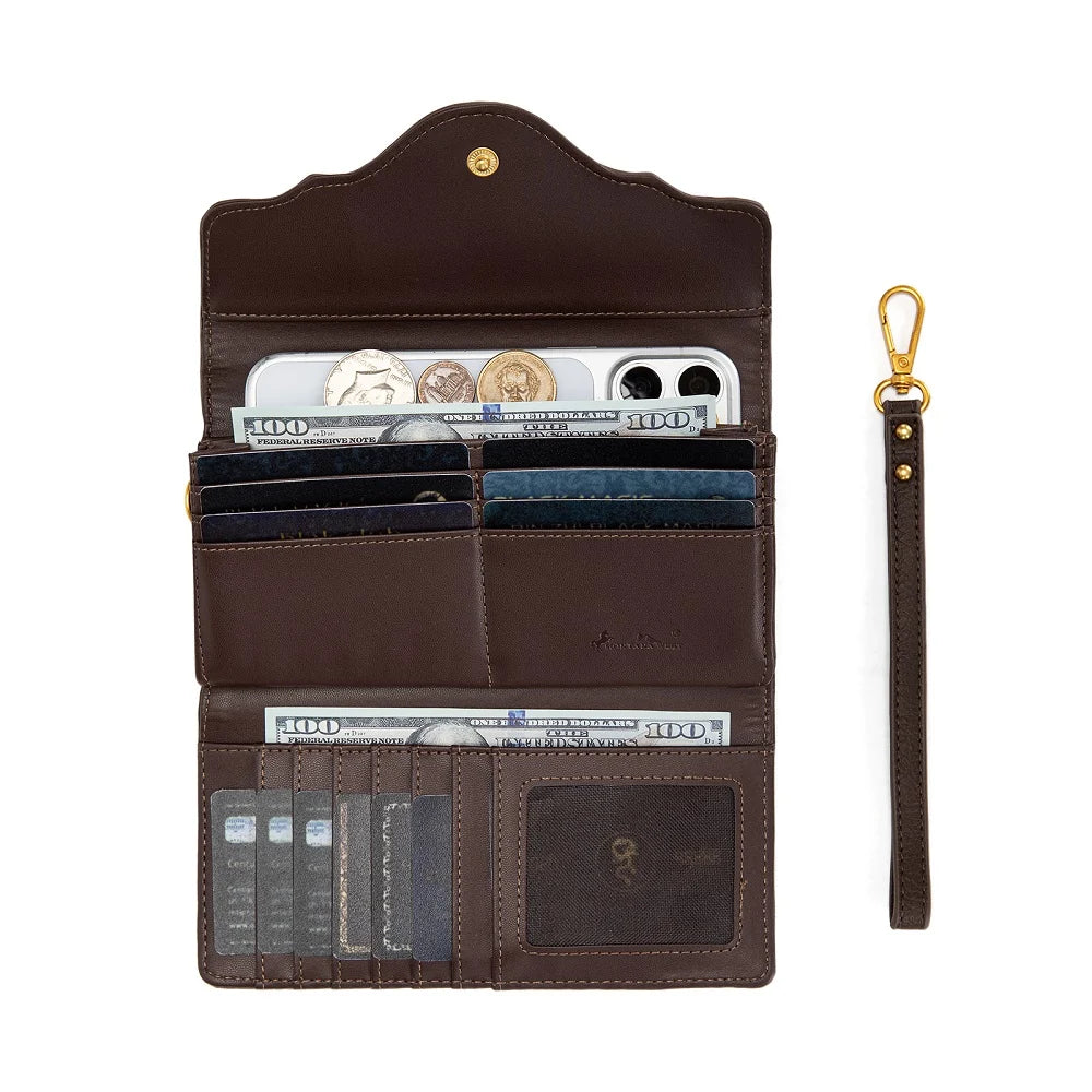 Montana West Tooled Floral Turquoise Wristlet Wallet