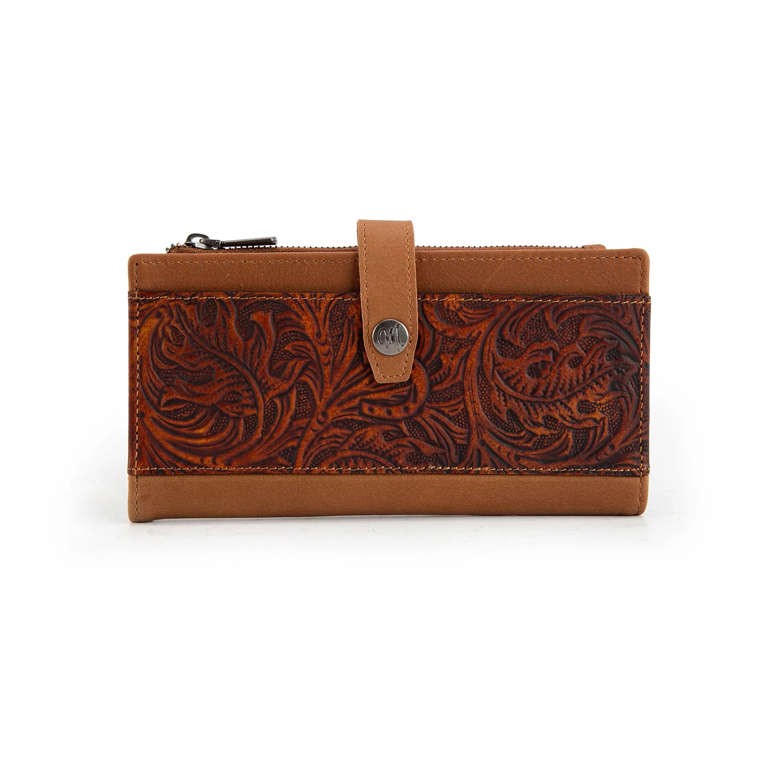 Montana West Leather Floral Tooled Bi Fold Wallet