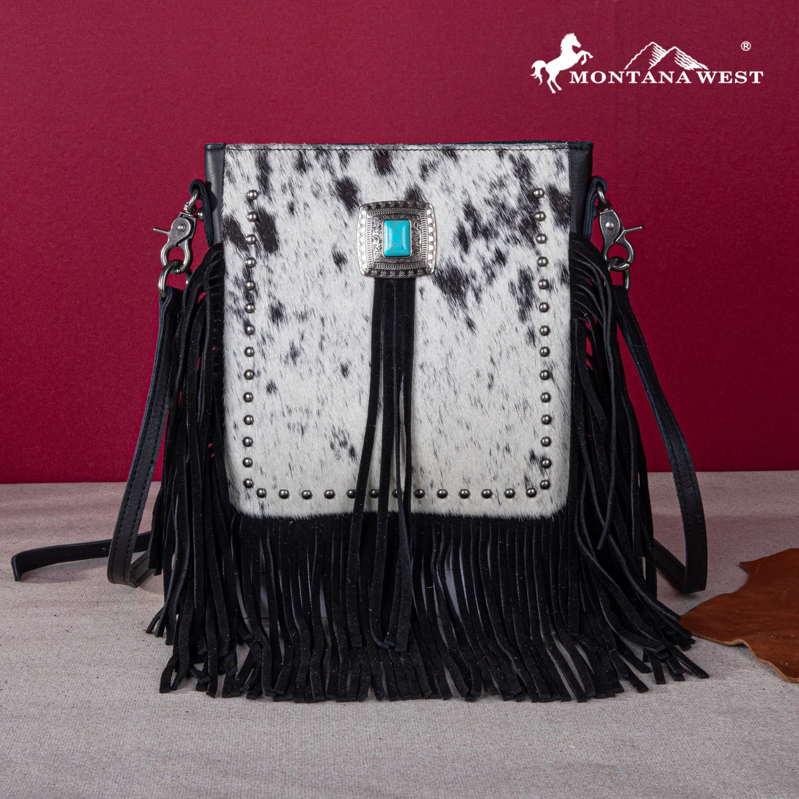Montana West Leather Hair On Fringe Bohemian Crossbody