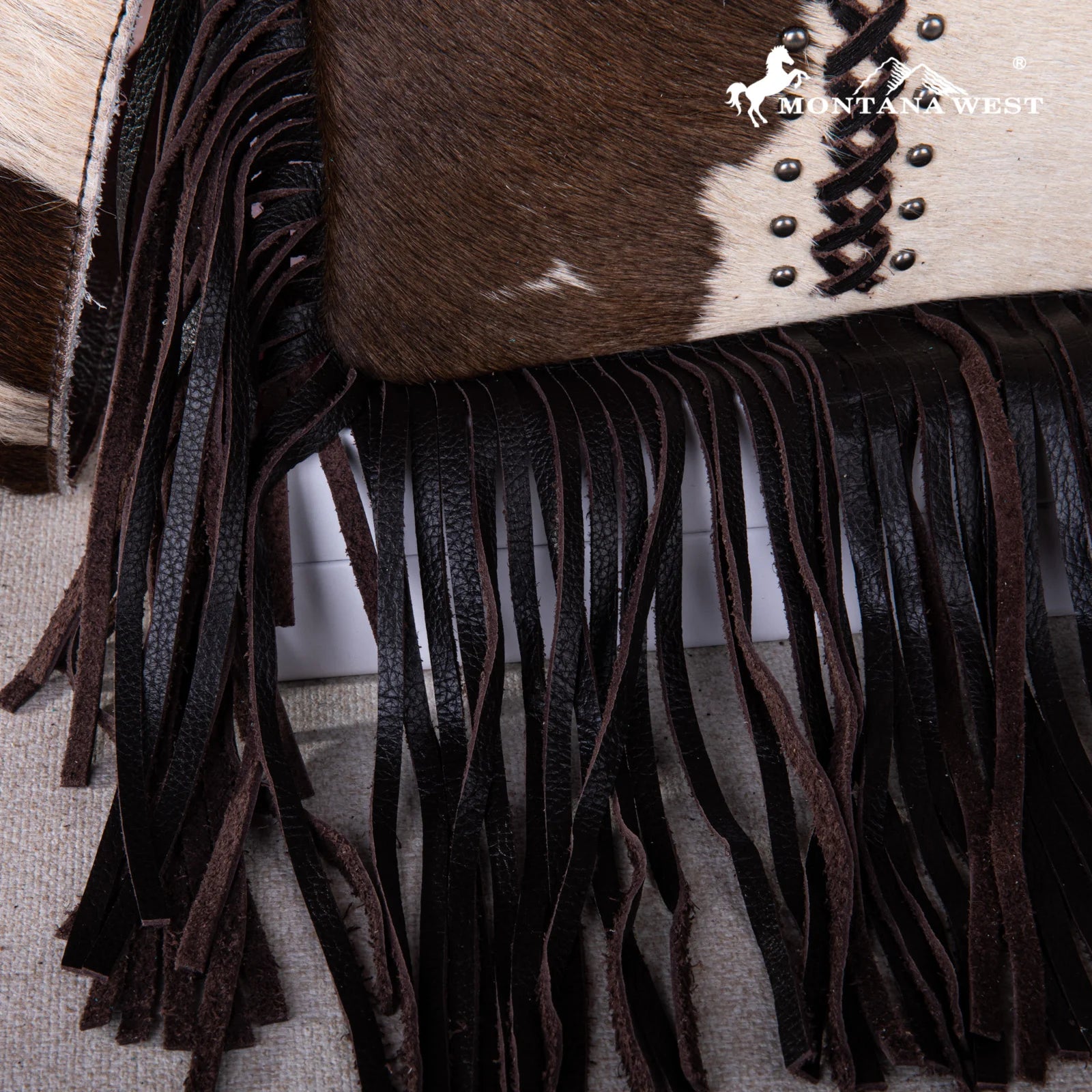 Montana West Leather Hair On Fringe Crossbody