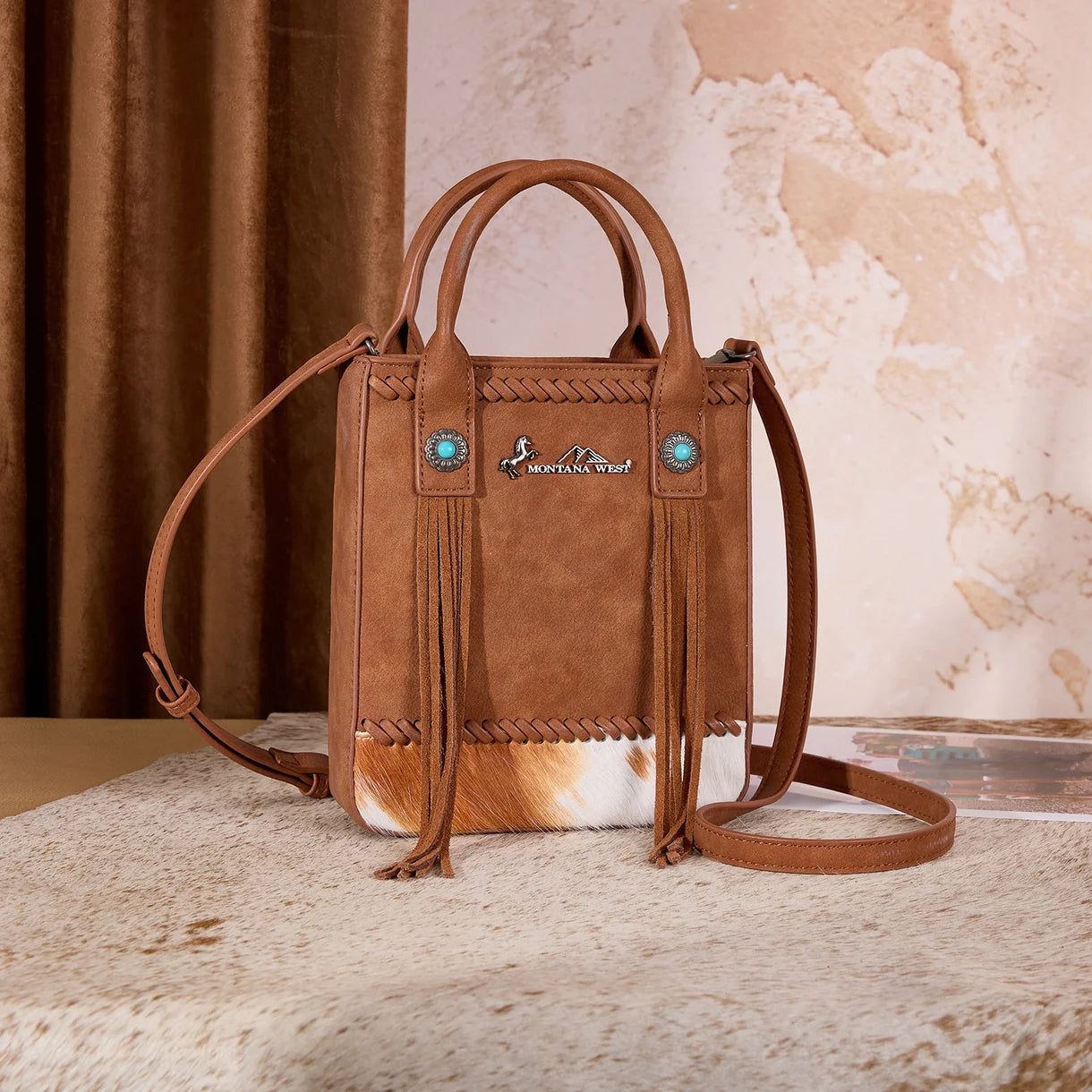 Montana West Hair On Cowhide Crossbody | Giftware - Handbag | Saddleworld Ipswich