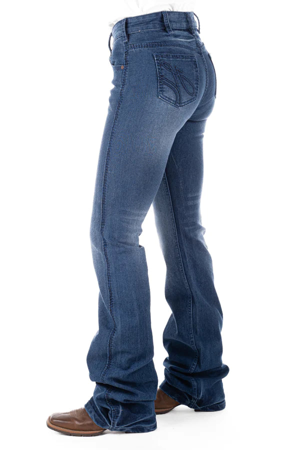 Hitchley and Harrow High Rise Clinton Navy Stitch Jeans