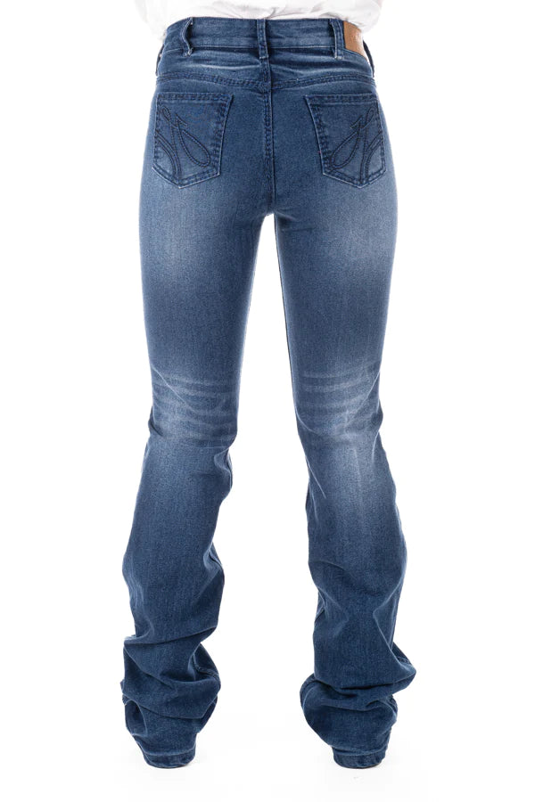 Hitchley and Harrow High Rise Clinton Navy Stitch Jeans