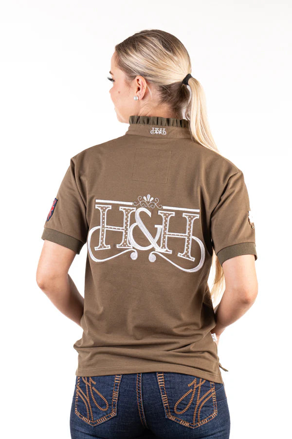 Hitchley and Harrow Loose Fit Polo - Olive Frill