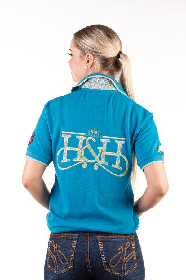 Hitchley and Harrow Loose Fit Polo - Turquoise