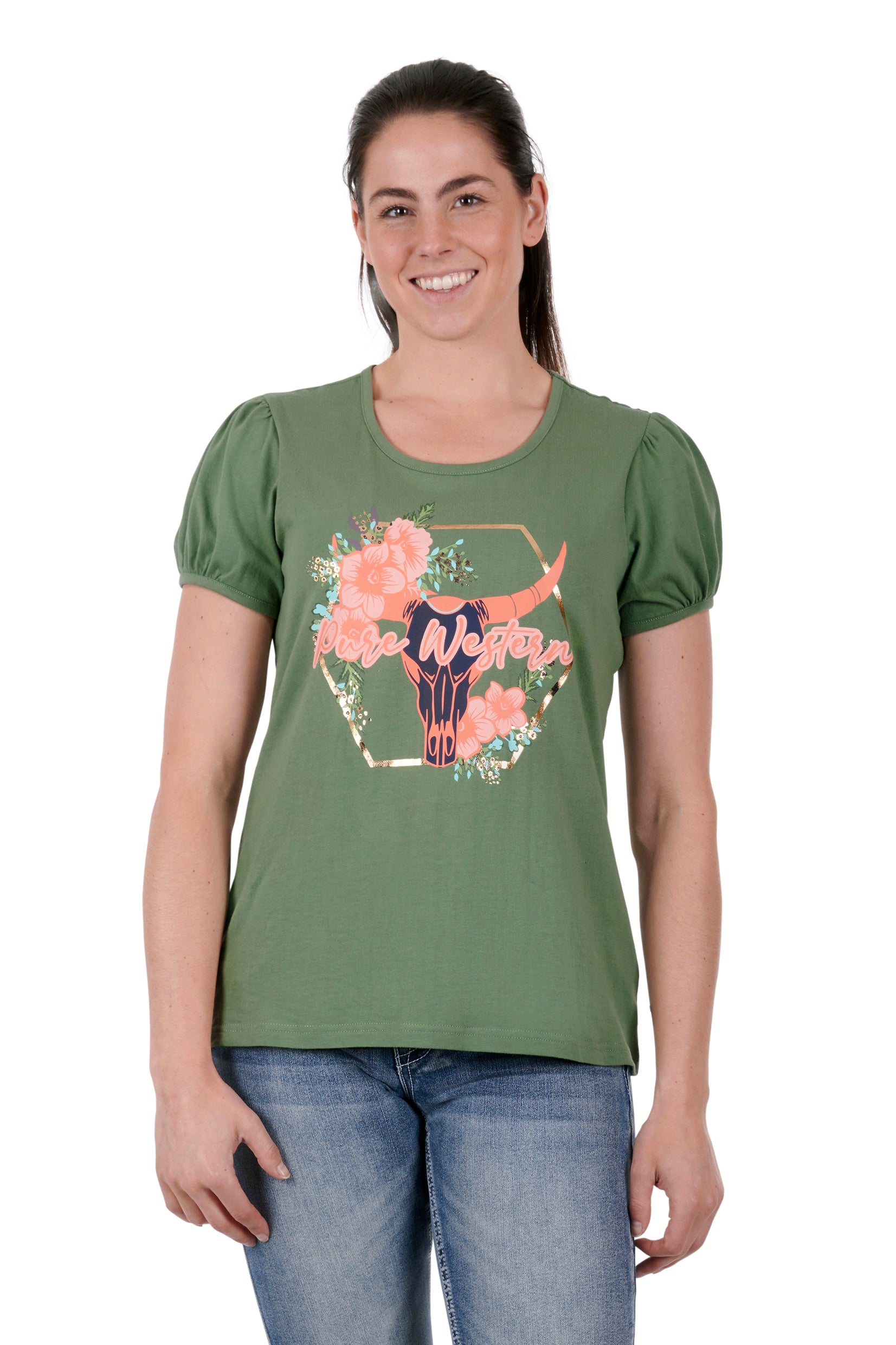 Pure Western Wmns Almy SS Tee - Summer Clearance