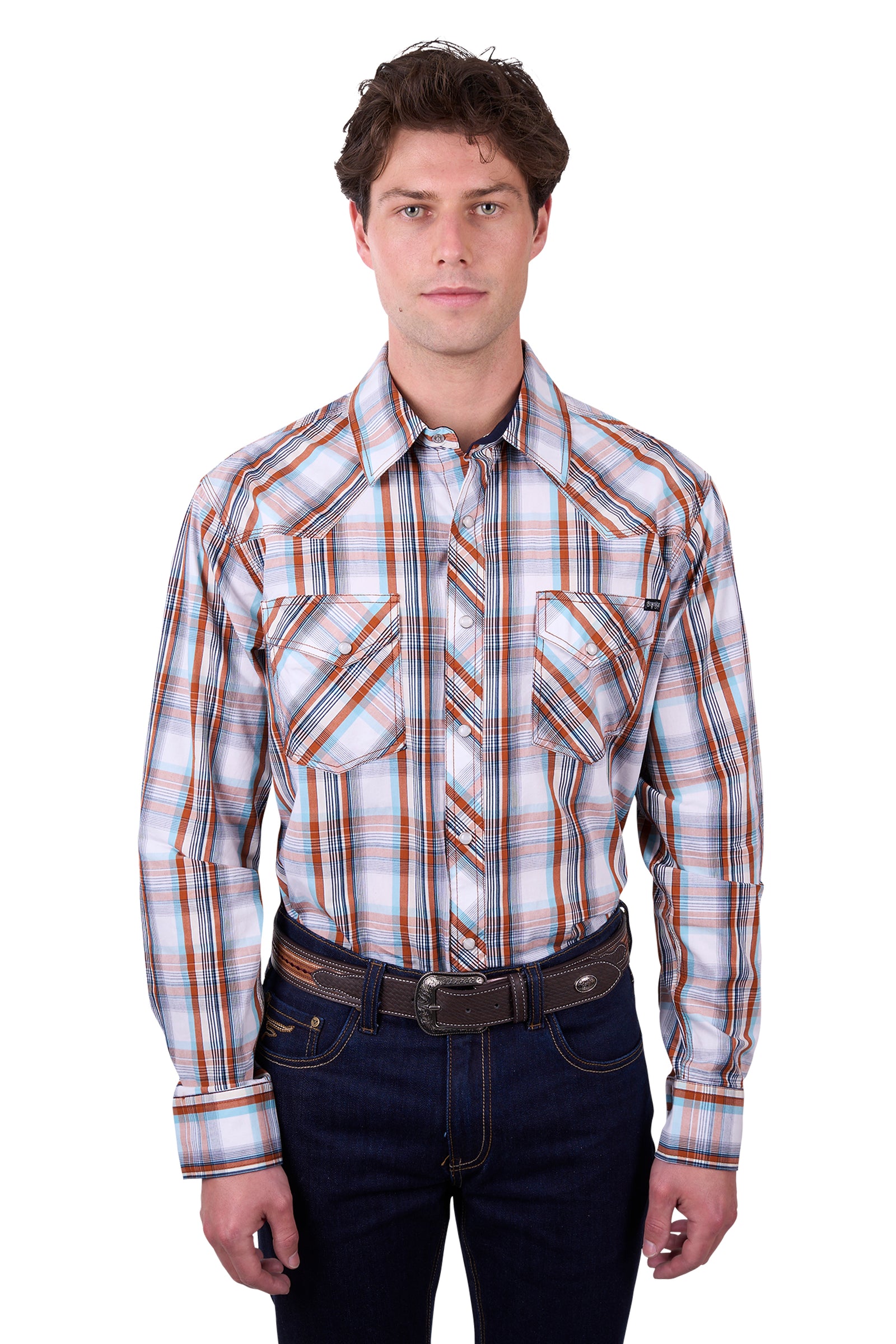 Pure Western Mens Axel Long Sleeve Shirt - Black Friday Sale