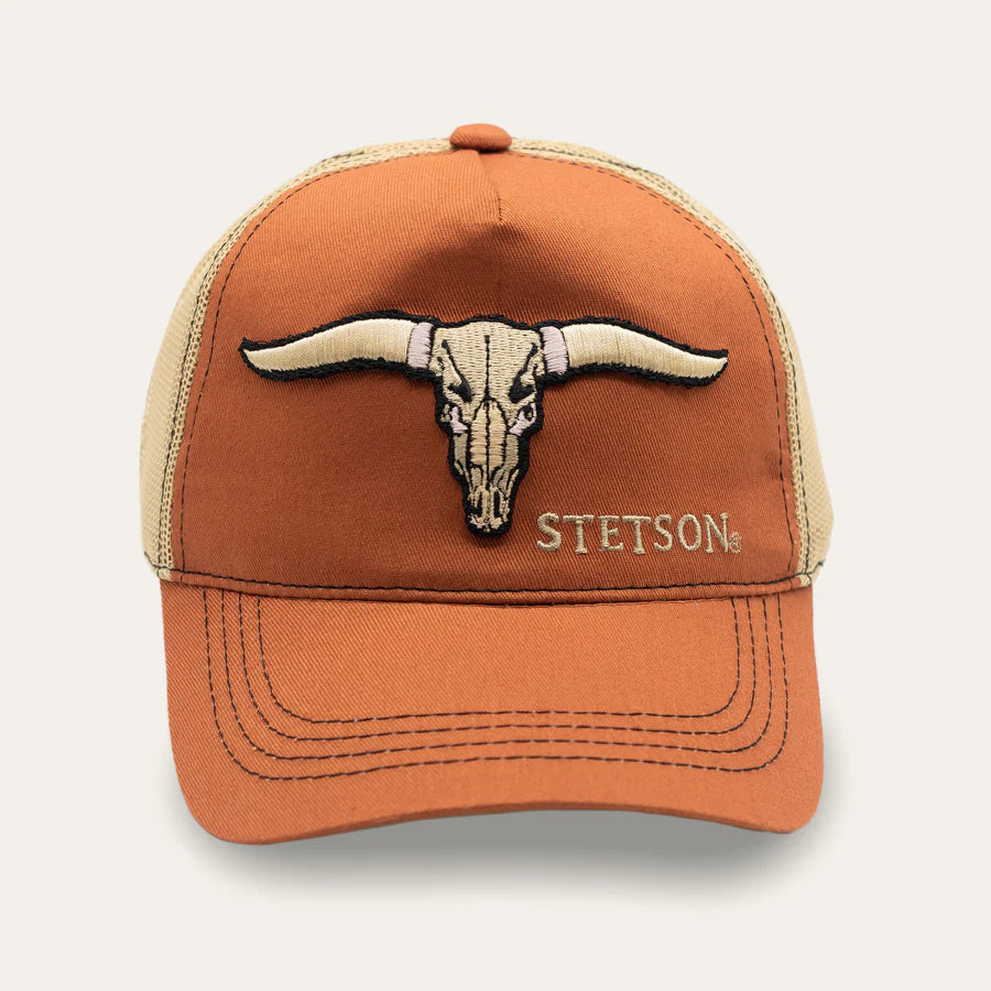 Stetson Cap Buffalo Skull Orange