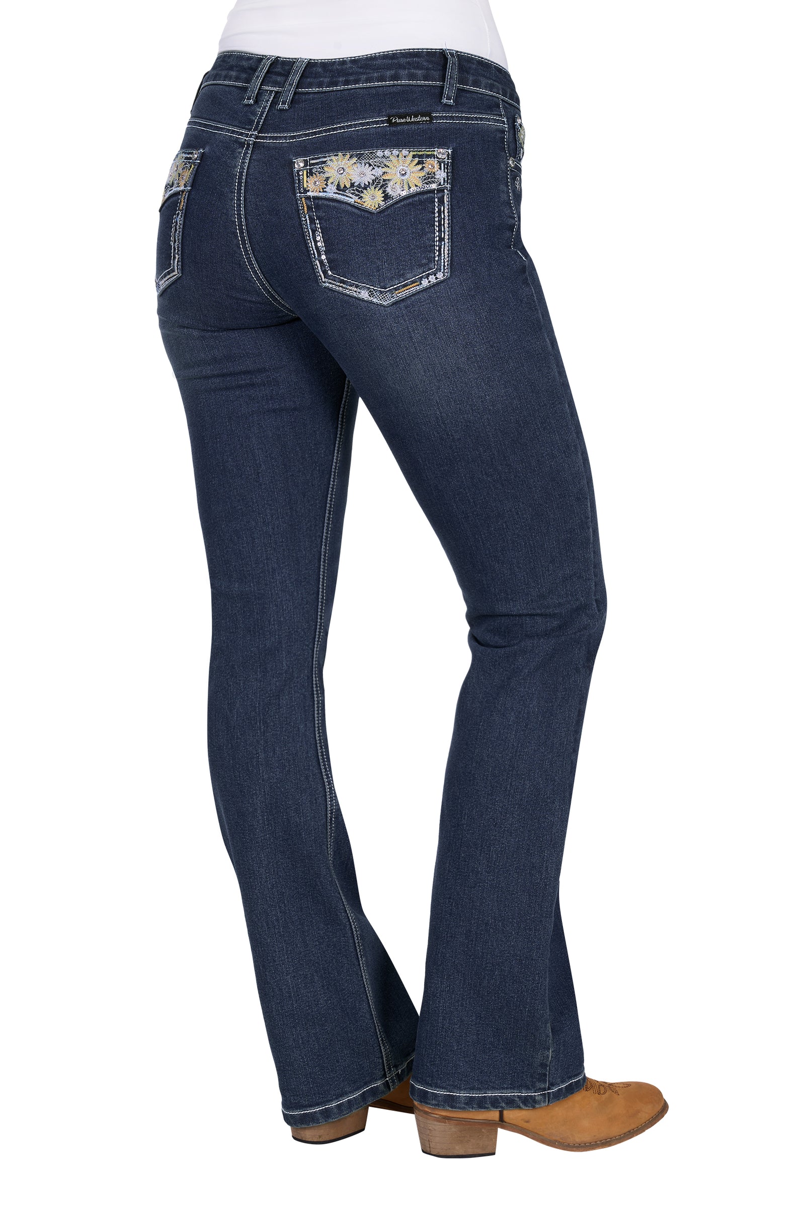 Pure Western Wmns Jay Boot Cut Jean 32 Leg