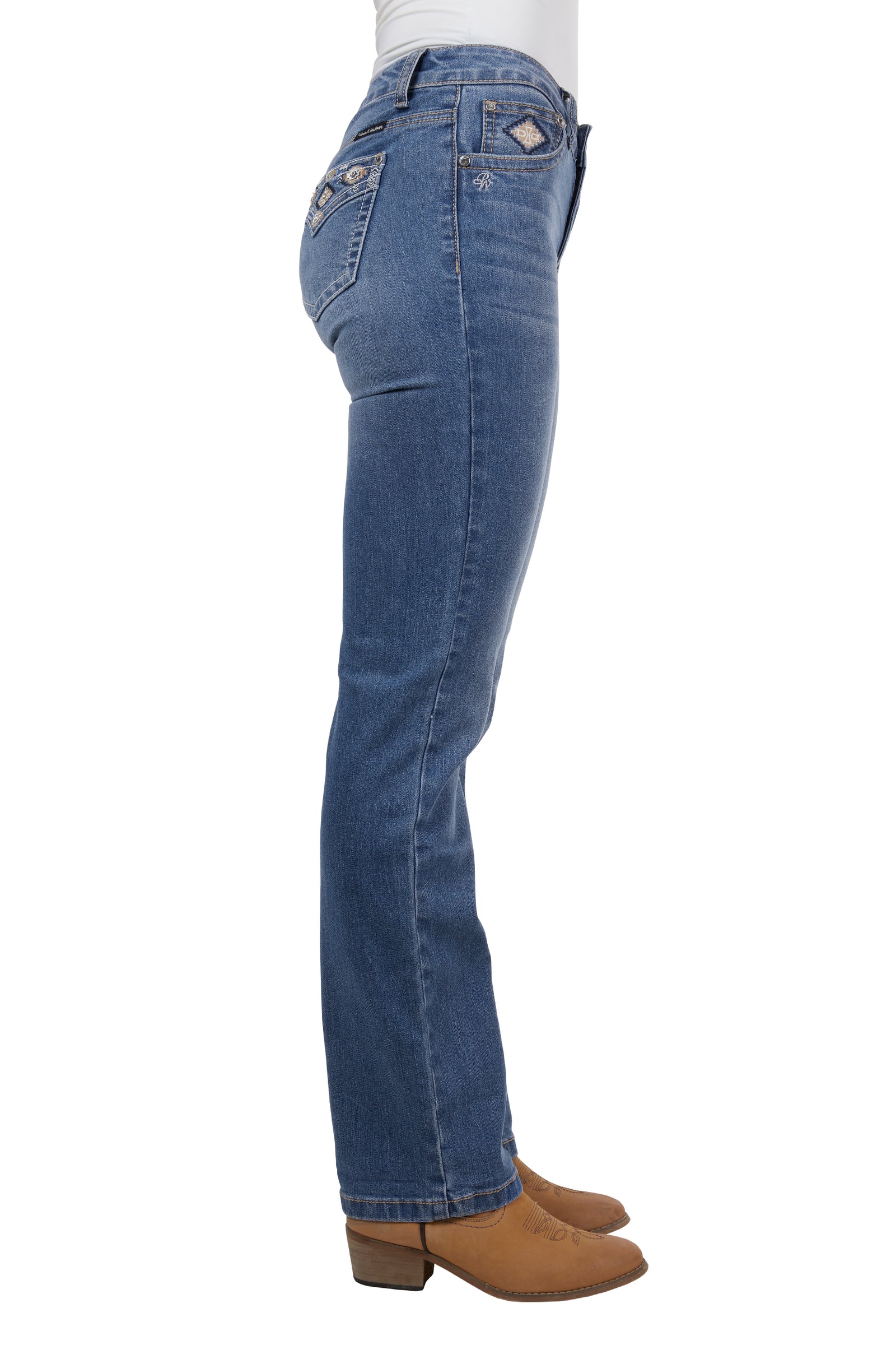 Pure Western Wmns Gia Hi Rise Bootcut Jean 34 Leg
