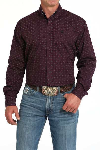 Cinch Mens Geo Print Long Sleeve Button Down Western Shirt