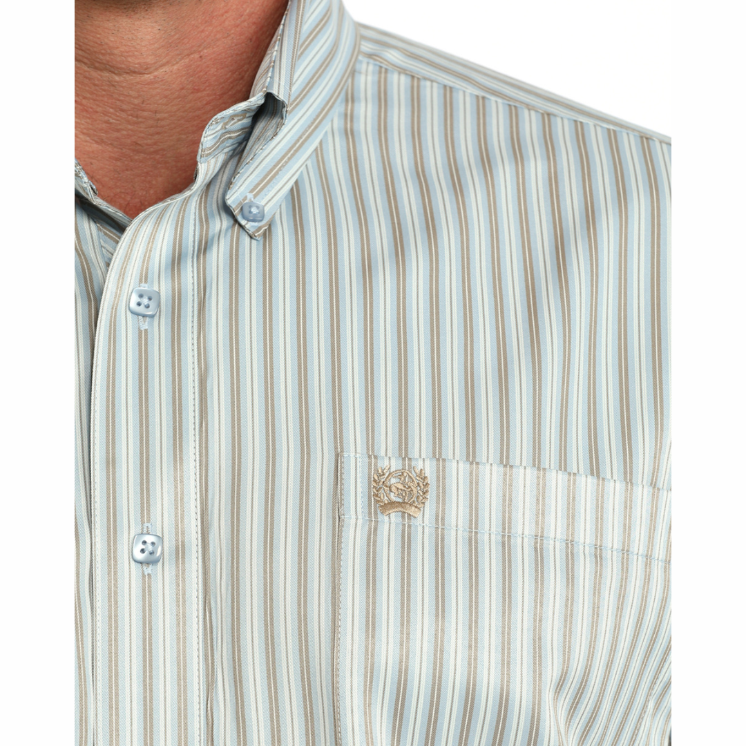 CinchMensTencelStripedLongSleeveButtonDownWesternShirt | Country Clothing - Mens Shirt | Saddleworld Ipswich