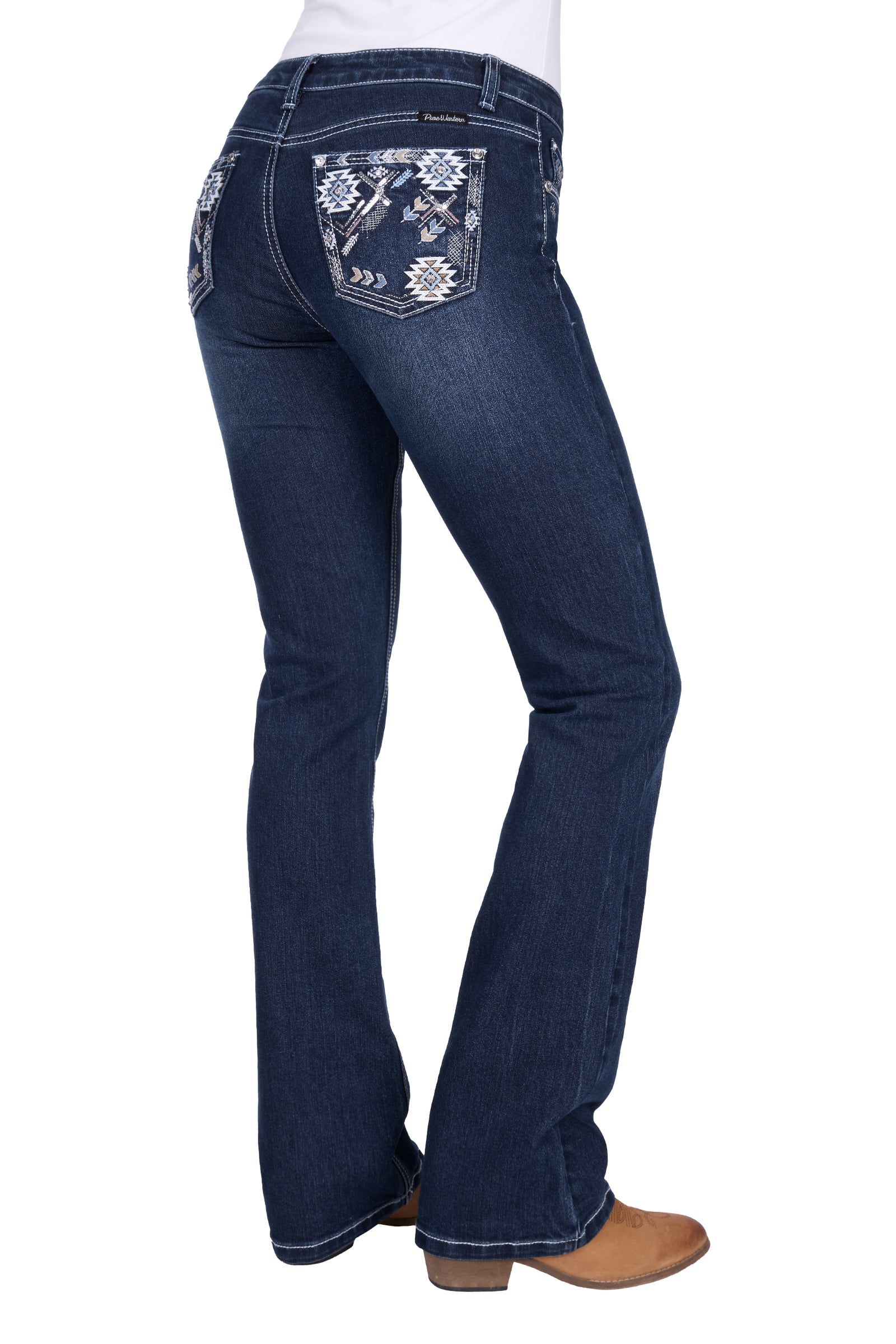 Pure Western Wmns Raven Bootcut Jean 34 Leg | Country CLothing - Ladies Jeans | Saddleworld Ipswich
