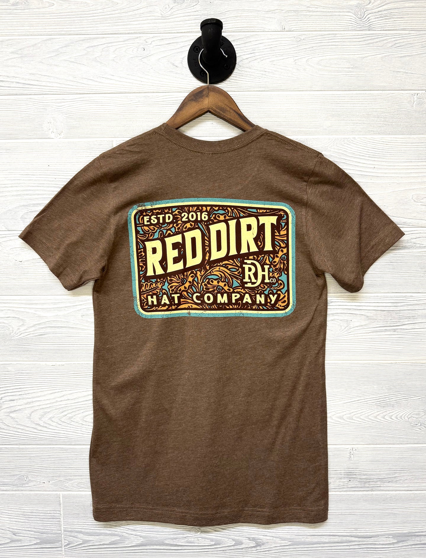 Red Dirt Hat Co - T Shirt - Tooled Leather
