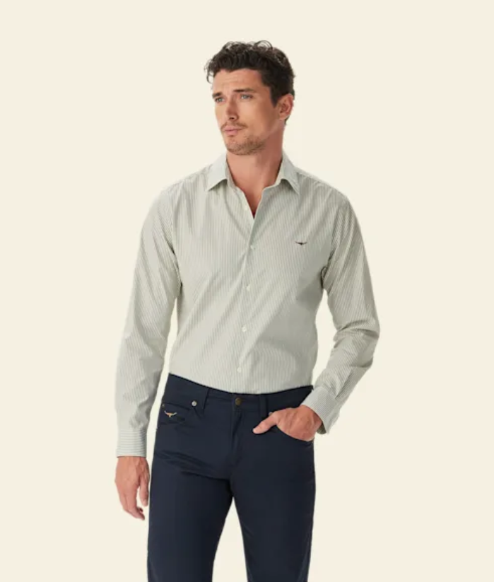 RM Williams Sommers Poplin Stripe Shirt | Country Clothing - Mens Shirt | Saddleworld Ipswich
