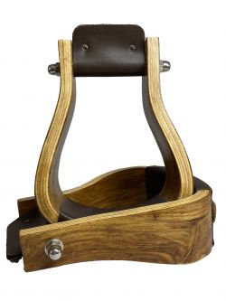 Showman Polished Ashwood Wooden Stirrups