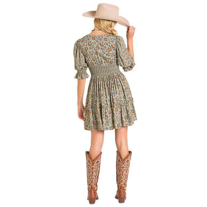 Rock and Roll Denim Ladies Smocked | Country CLothing - Dress | Saddleworld Ipswich