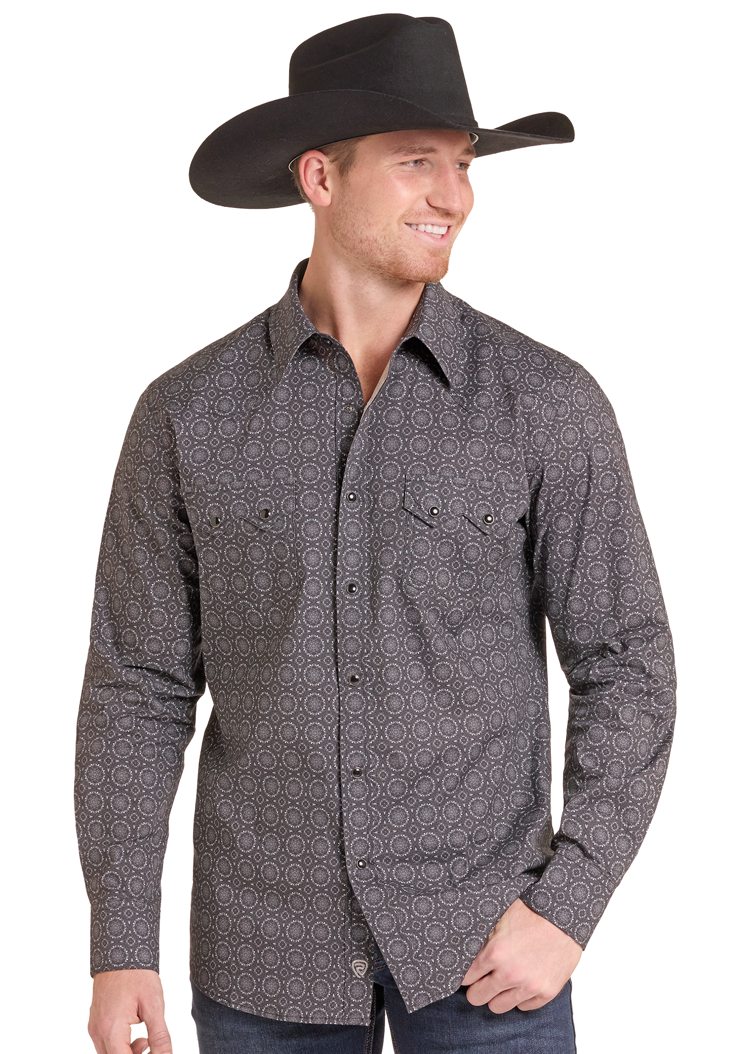 Rock and Roll Denim Mens Medallion Print Long Sleeve Shirt | Country Clothing - Mens Shirt | Saddleworld Ipswich