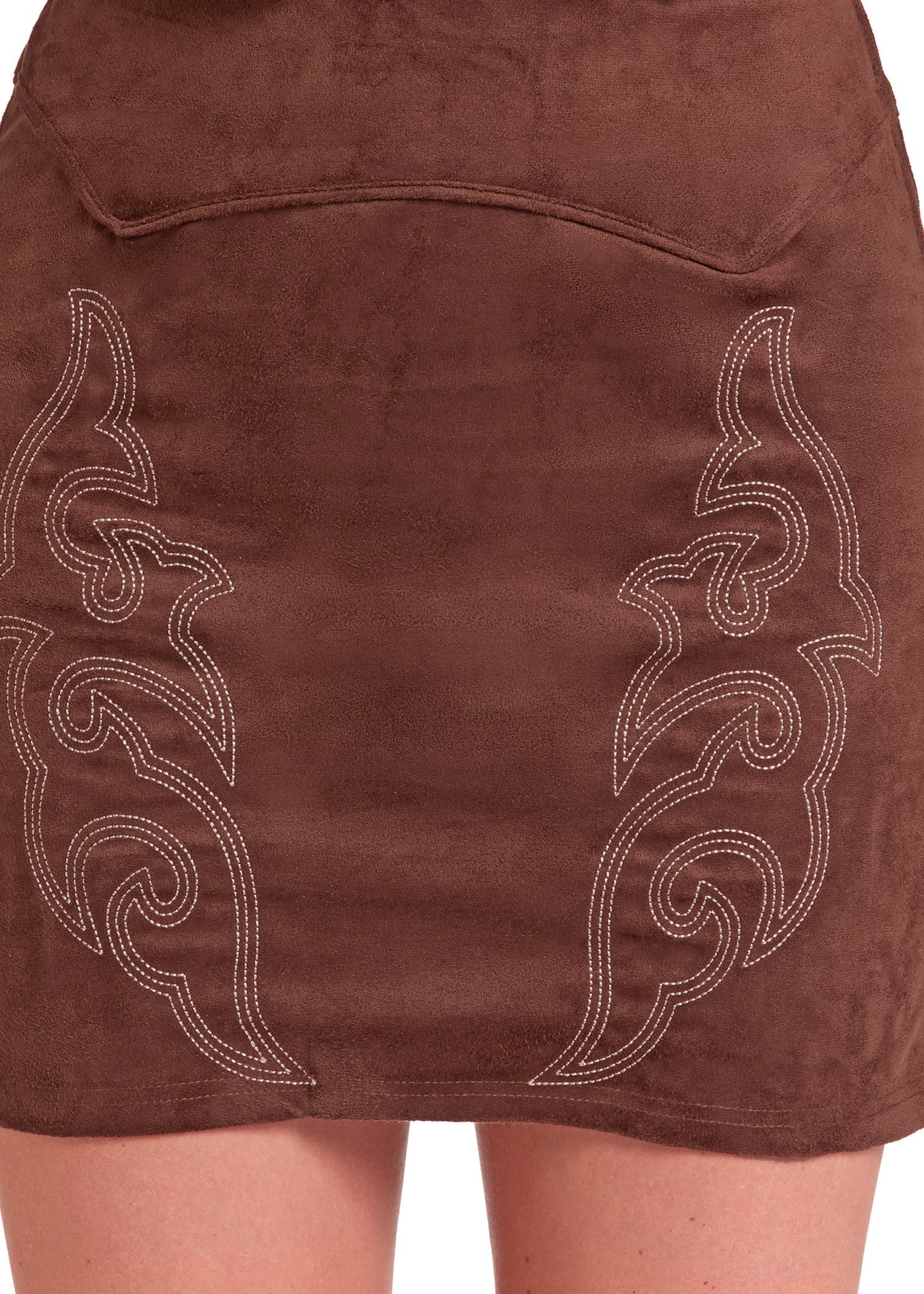 Rock and Roll Denim Wmns Microsuede Boot Stitch Coordinating Skirt | Country Clothing - Ladies Skirt | Saddleworld Ipswich