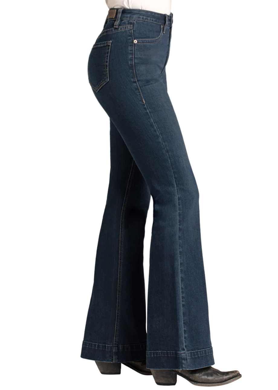 Rock and Roll Denim Wms High Rise Stretch Dark Wash Trousers | Country CLothing - Ladies Jeans | Saddleworld Ipswich