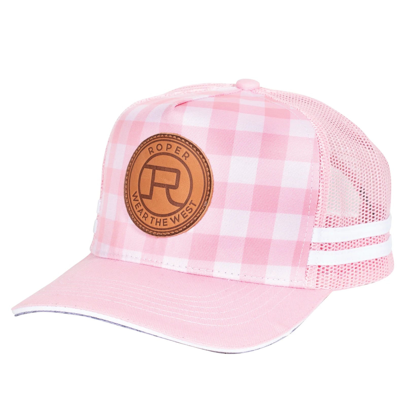 Roper Trucker Cap Mini Plaid Pink/Light Pink | Country Clothing - Caps | Saddleworld Ipswich