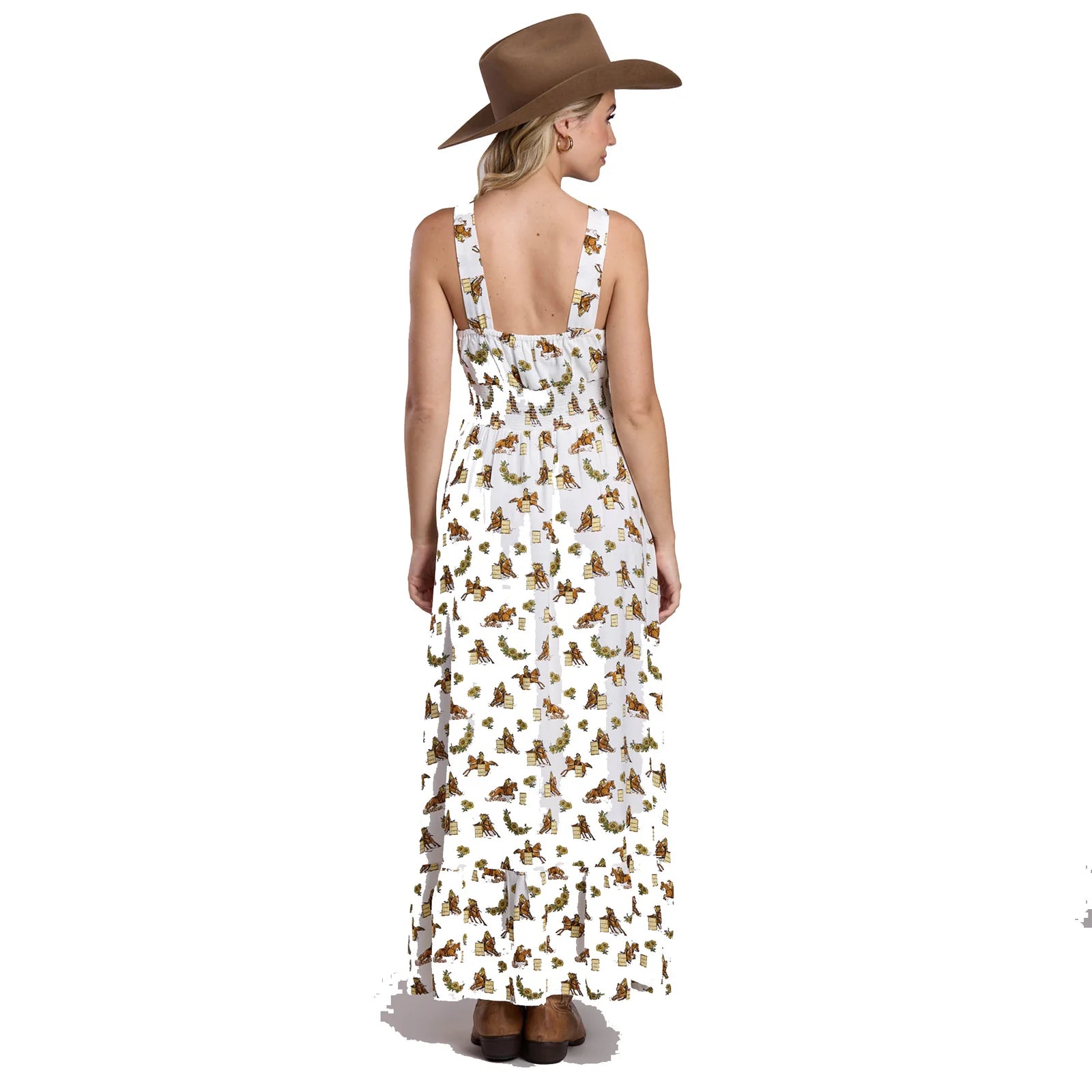 Roper Wmns Five Star Colleciton Sleeveless Dress Print White | Country Clothing - Dress | Saddleworld Ipswich