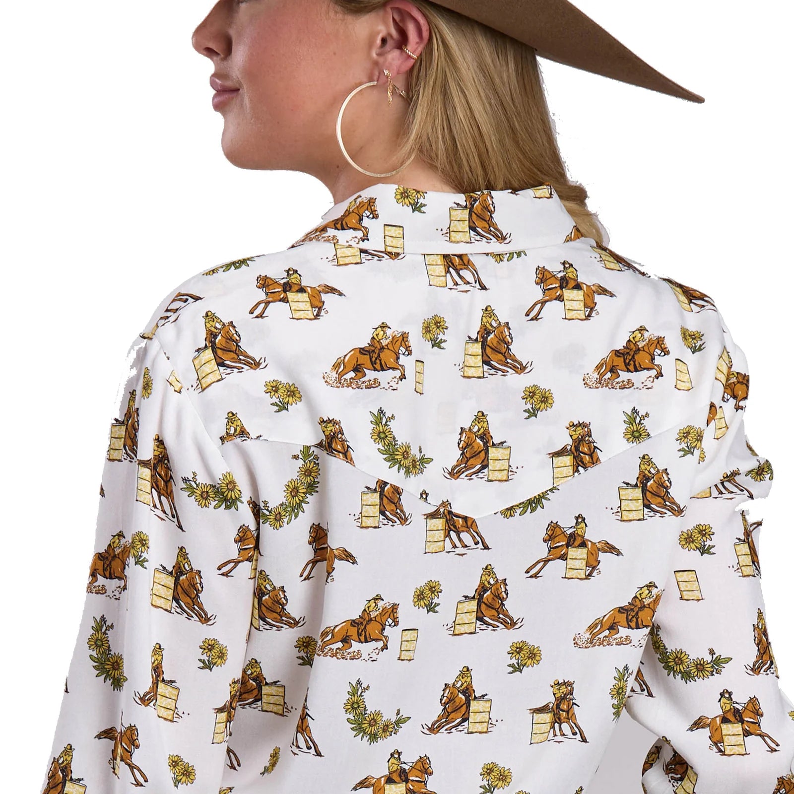 Roper Wmns Five Star Collection LS Shirt Print White | Country Clothing - Ladies Shirt | Saddleworld Ipswich