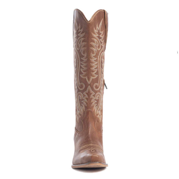 Sylivia Prairie Leather Boots in Bourbon Brown