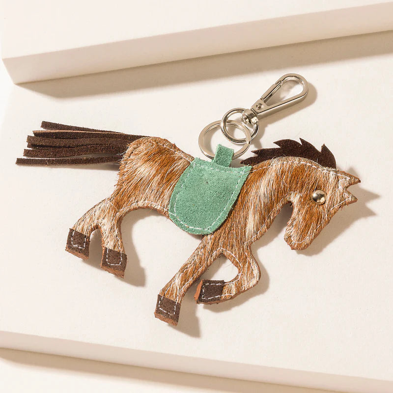 Myra Saddle Up Horse Keychain in Desert Ebony