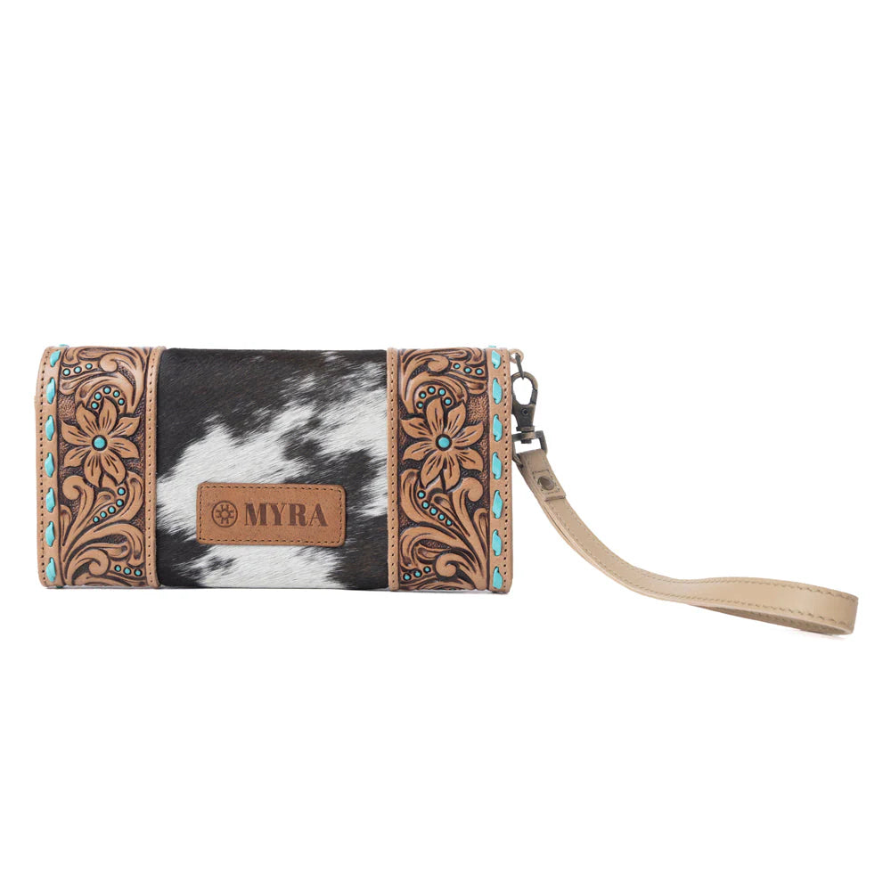 Myra Stoneflower Harion Leather Wmns Wallet in Onyx Pearl
