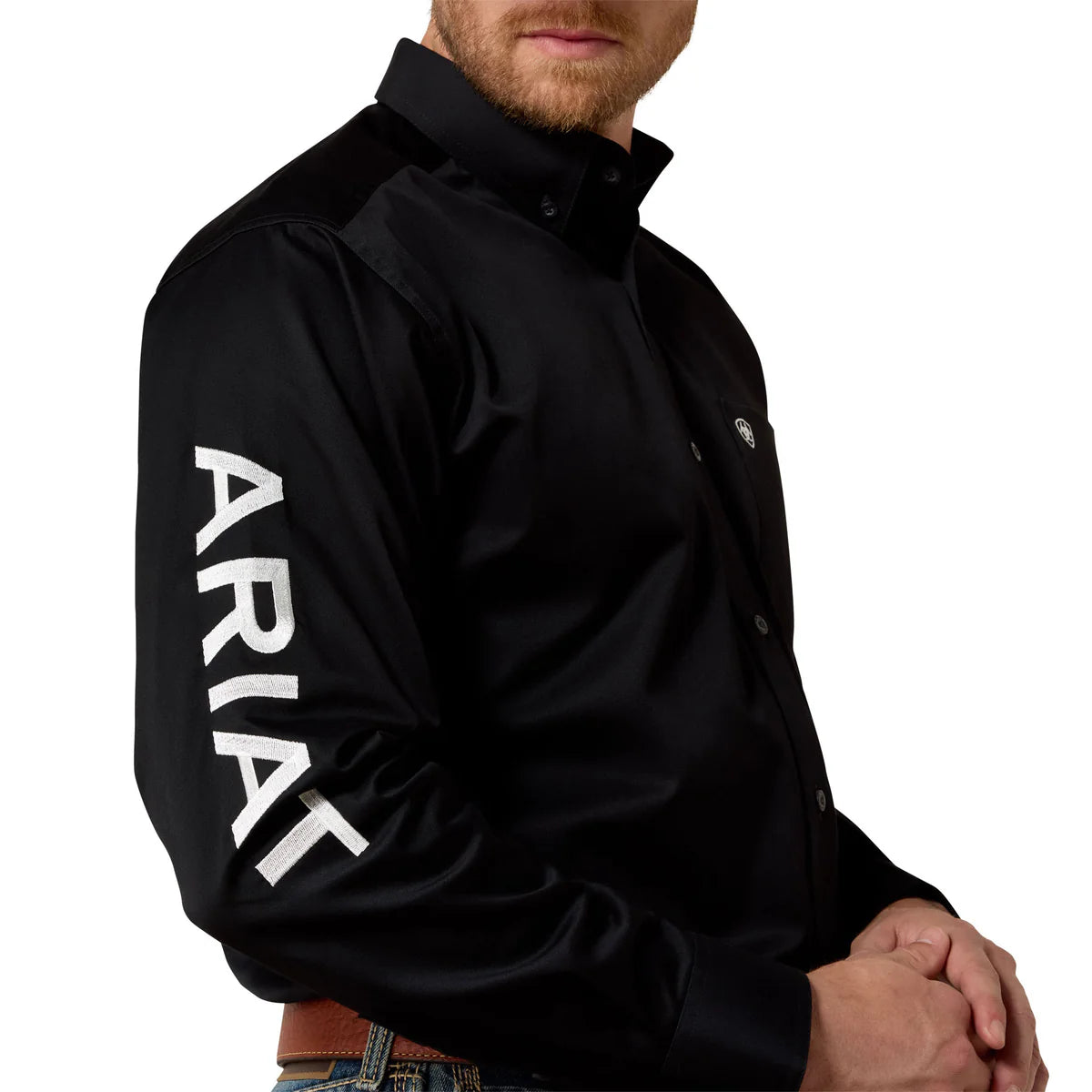 Ariat Mns Team Logo LS Shirt Black/White