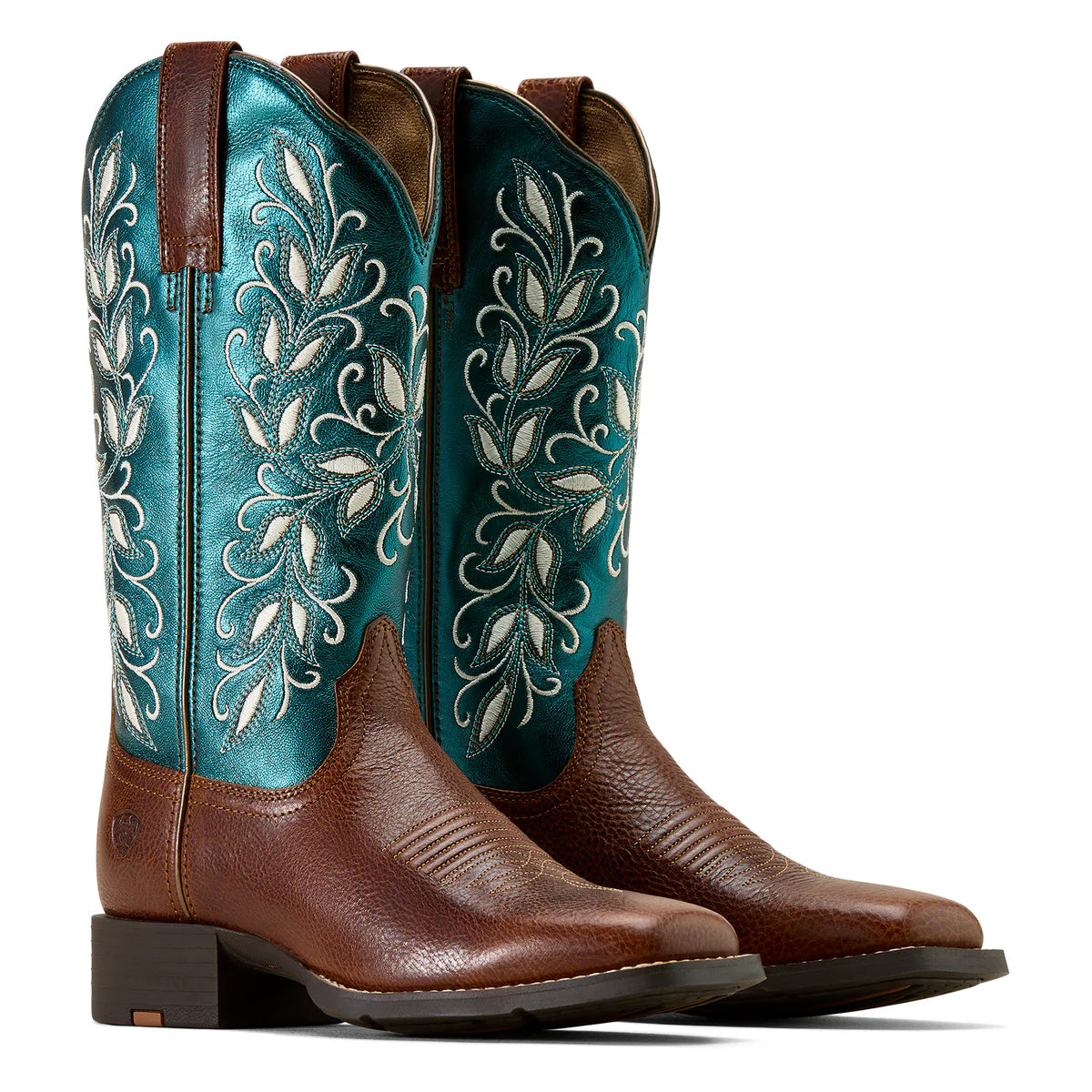 Ariat Wms Round Up Holy WST Beasty Brown/Metallic Sea
